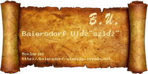 Baiersdorf Ulászló névjegykártya